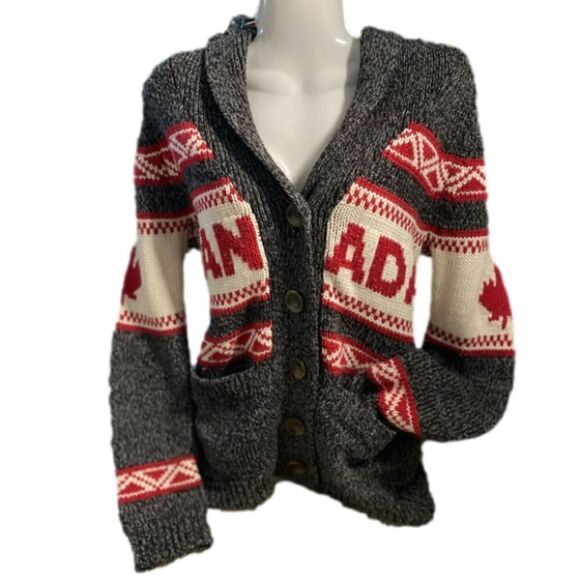 Bluenotes Canada Grey Button up Cardigan Sweater (small) - Picture 2 of 11